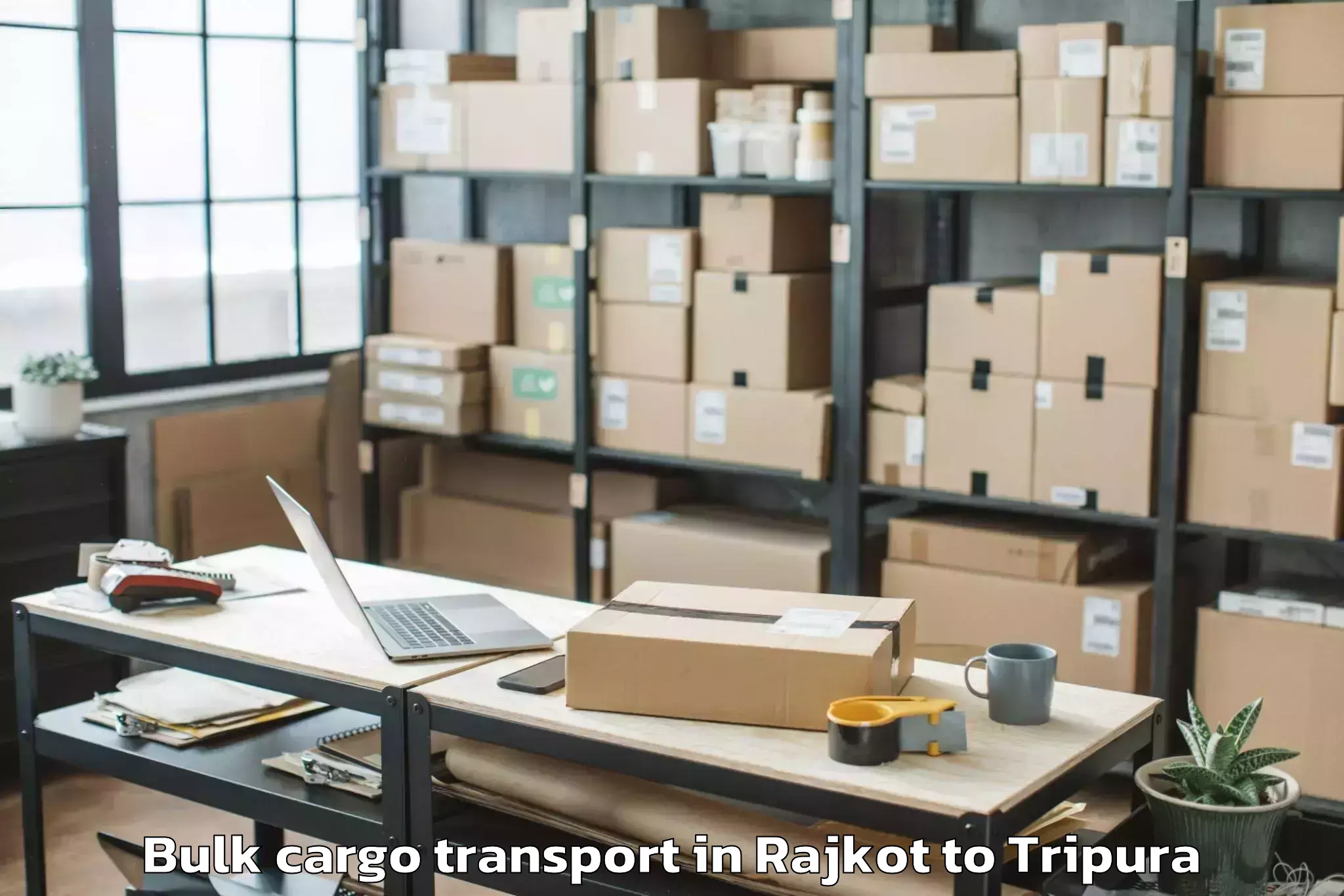 Easy Rajkot to Amarpur Gomati Bulk Cargo Transport Booking